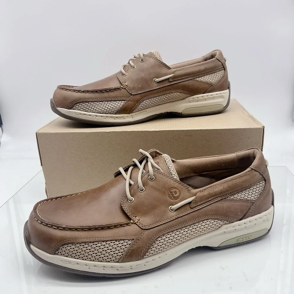 Dunham Captain Mens Slip On Comfort Loafers Tan Leather Size US 12 6E Extra Wide